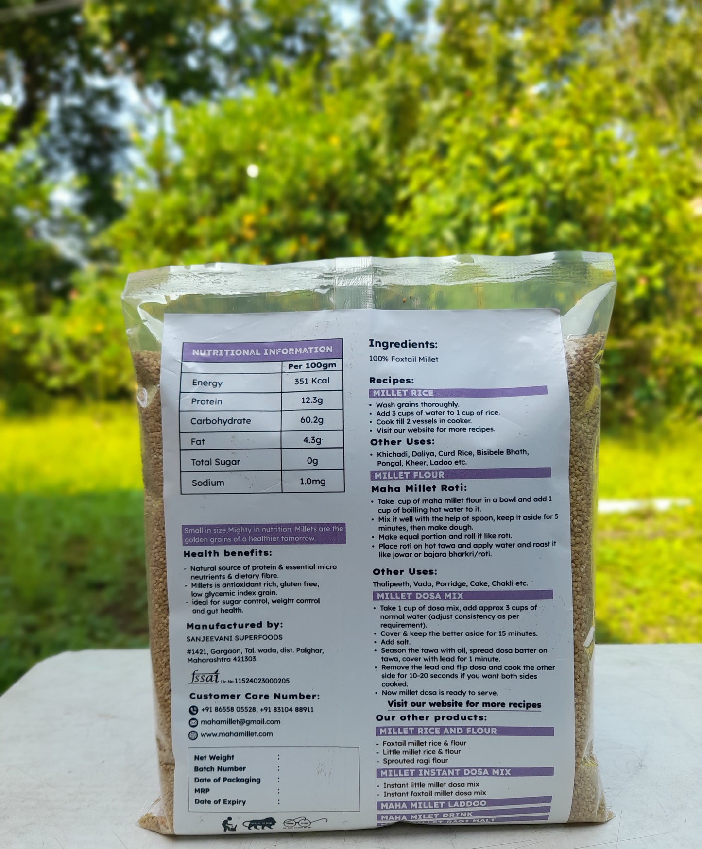 Soaked & Dried Foxtail Millets